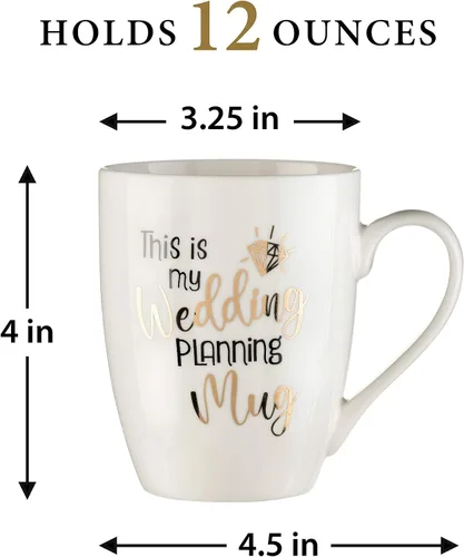Vista 2 de Lillian Rose Taza de café para planificación de bodas, 4.0 in, crema (CM100 WP)