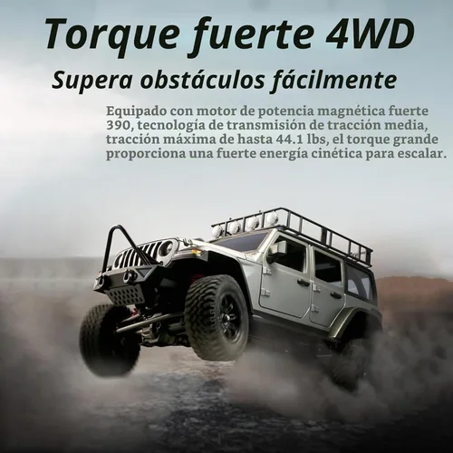 Vista 5 de GoolRC 1:12 escala 4 ruedas coche de control remoto, camión todoterreno con luces, 2.4G control remoto oruga Negro