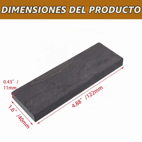 Vista 2 de Coshar 2 piezas de madera de ébano negro madera negro ébano blanco mango de madera material para bricolaje instrumentos de música herramientas