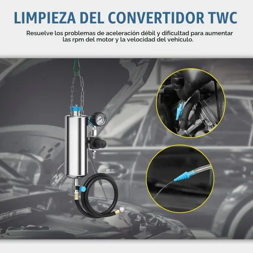 Vista 5 de Kit de herramientas de limpieza de inyector de combustible 1000ML 150PSI Limpiador de sistema de inyección de combustible sin desmontaje Máquina