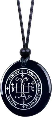 Vista 4 de Colgante de arcángel Gabriel Medalla milagrosa para hombres y mujeres Collar de amuleto de protección Medallones de piedras preciosas genuinas