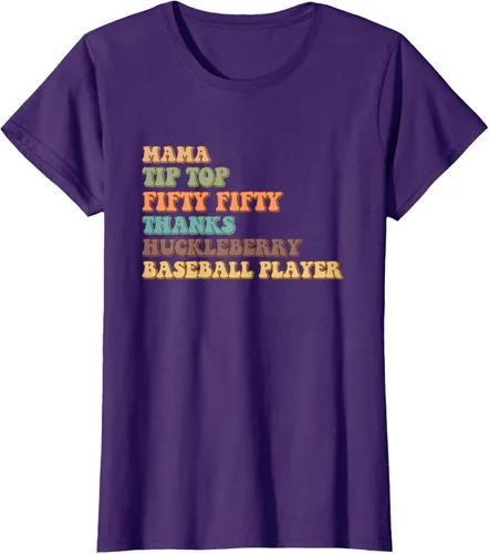 Vista 10 de Mama Tip-Top Fifty Fifty Thanks Huckleberry - Camiseta de béisbol, Negro