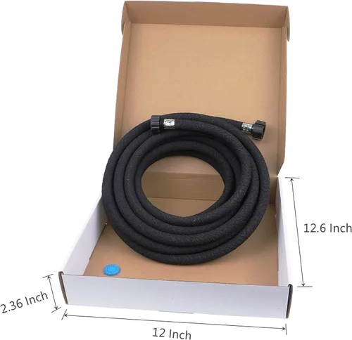 Vista 9 de Manguera de remojo de goma resistente de 1/2 pulgada x 25 pies, manguera de agua de goteo con 70% de ahorro de agua, perfecta para camas de flores