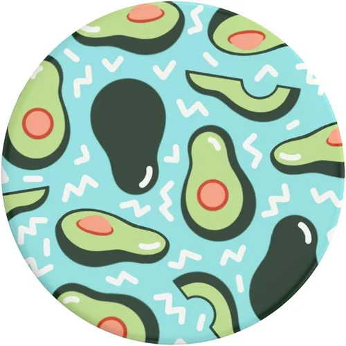 Vista 5 de PopSockets - Agarre para teléfono con soporte expandible, agarre adhesivo, color azul fiesta aguacate Sujeción segura y cómoda, anticaída
