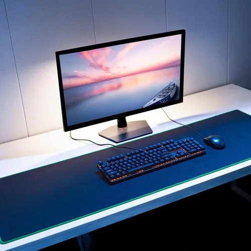 Vista 7 de Wolaile Alfombrilla de mouse para computadora de juegos con borde cosido negro, 18 x 14 pulgadas