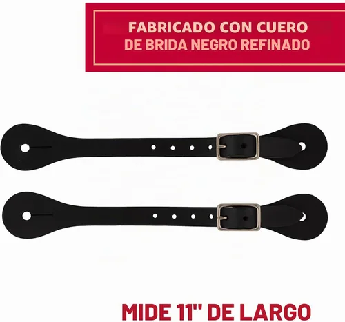 Vista 3 de Weaver Leather Correas de espolón de una sola capa Negro