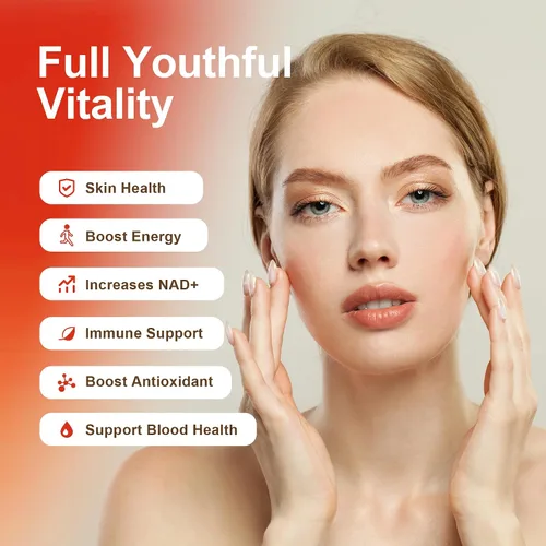 Vista 4 de BAKAKOUL Suplementos NAD para hombres y mujeres, polvo NAD, nicotinamida, ribósida, resveratrol pirroloquinolina liposomal, alternativa