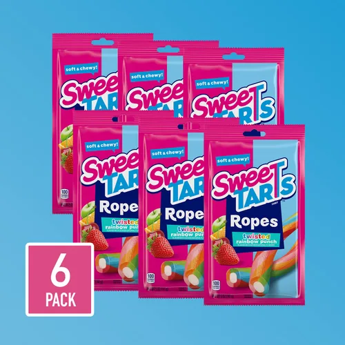 Vista 4 de SweeTARTS Ropes Twisted Rainbow Punch, 5 onzas, 6