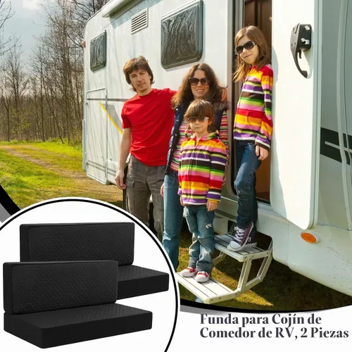 Vista 7 de Buryeah 4 piezas de fundas para cojines de comedor de RV Set de fundas para asientos de sofá, protector de muebles para autocaravana, 2 respaldos
