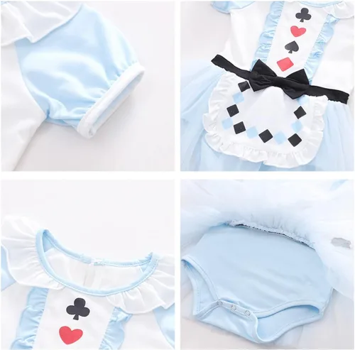 Vista 6 de Disfraz de princesa para bebé, traje de cumpleaños, vestido tutú con diadema para Halloween, fiesta de Navidad