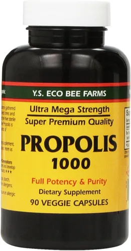 Vista 2 de Granjas de abeja orgánica de Y.S. propóleos crudos sin procesar 0,035 oz 90 cápsulas, 726635970128, 1, 1
