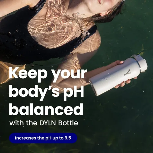 Vista 5 de DYLN - Botella de agua de hidrógeno Crea agua alcalina hidratante rica en hidrógeno hasta 9 pH Botella de agua de acero inoxidable aislada al