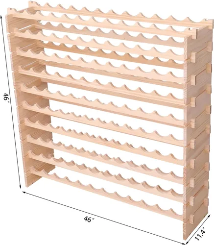 Vista 6 de Estante de vino de madera portátil de 6 botellas de escritorio independiente de escritorio de la encimera (estilo retro)