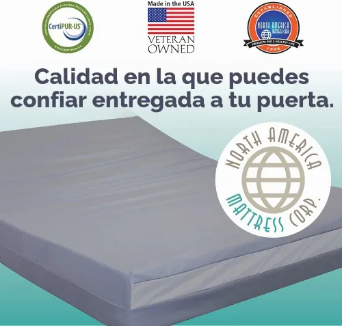 Vista 7 de Colchón de espuma viscoelástica para incontinencia impermeable, parte superior infundida de gel, funda de vinilo sellada, fácil de limpiar