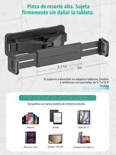 Vista 2 de Mistriddle - Soporte de pared para tableta, instalación doble, rotación de 360° Yoga Kitchen Makeup Wall Mount, Adjustable Arm, Drill or Adhesive