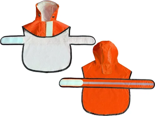 Vista 5 de Chubasquero Impermeable para Perros Resistente al Agua Reflectante - Poncho Ligero Transpirable con Capucha Abrigo Impermeable con Correa Ajustable