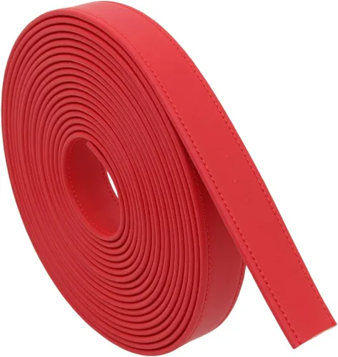 Vista 19 de lalatia Correas de cuero sintético cosidas para manualidades, tiras de cuero con costuras de 1/2 pulgada de ancho, 2 yardas de largo, color negro