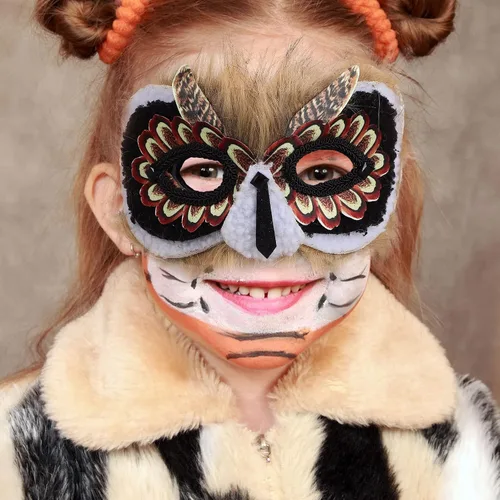 Vista 3 de LUOZZY Máscara de búho - Máscara de rendimiento de fiesta de animales para niños