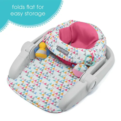 Vista 9 de Summer Infant Asiento de Piso Learn-to-Sit de 2 Posiciones (Rosa Funfetti) – Sienta al Bebé en Este Asiento de Actividad Ajustable Apropiado
