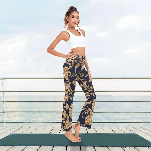 Vista 7 de Gricolor Pansy Flower Woman Leggings, Tummy Control Leggings, Leggings Flared