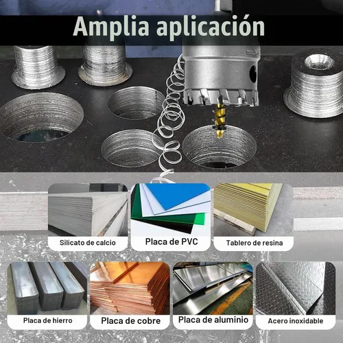Vista 7 de SALI Kit de sierra perforadora TCT de 1 pulgada (1.024 in) con punta de carburo de tungsteno con broca piloto chapada en titanio para metal, acero