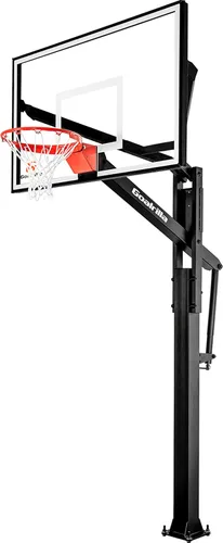 Vista 10 de Aros de baloncesto Goalrilla con tablero de meta de vidrio templado, marco negro anodizado y sistema de anclaje en el suelo