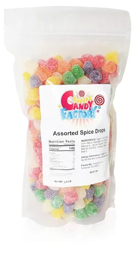 Vista 2 de Sarah's Candy Factory Caramelos surtidos de gotas de especias en bolsa resellable, 2.5 libras