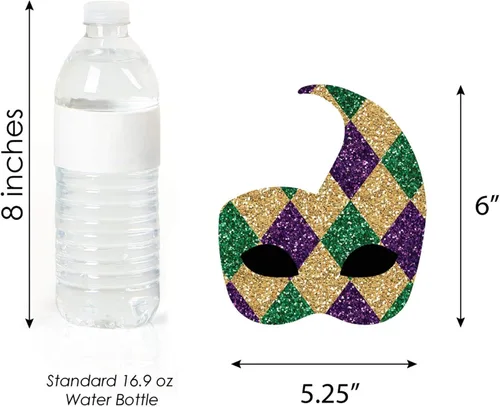 Vista 4 de Mardi Gras - Decoración de máscara DIY Masquerade Party Essentials - Juego de 20