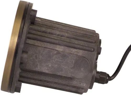 Vista 4 de Luz de pozo de latón de 12 V (parte superior abierta) con bombilla LED MR16 blanca cálida de 5 W 2700 K para iluminación de paisaje de bajo voltaje