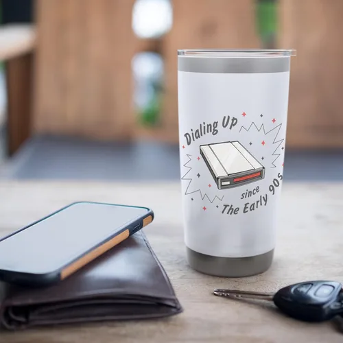 Vista 7 de 90s Nostalgia Retro 90s Dial Up Internet Vintage Stainless Steel Insulated Tumbler