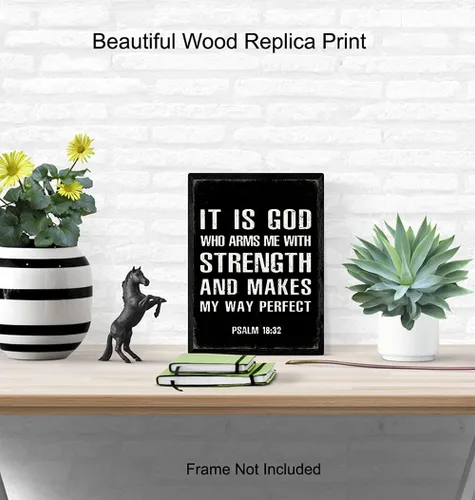 Vista 4 de Regalos religiosos para decoración de hombres – Arte de pared cristiano – Sagrada Escritura inspiradora versículos bíblicos Salmos – Regalos