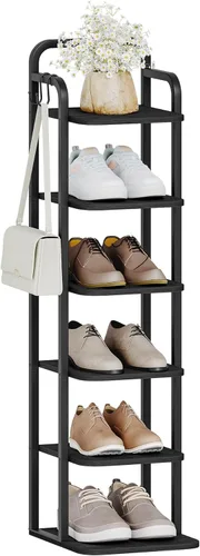 Vista 9 de Hzuaneri - Zapatero vertical, estantes para zapatos, organizador de madera para el armario, entrada, torre de zapatos para espacios pequeños, de pie