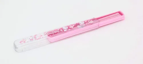 Vista 3 de OSK Hello Kitty Sakura HS-11 - Juego de palillos con tapa