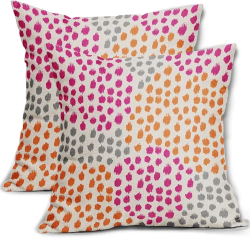 Vista 48 de Sweetshow Juego de 2 fundas de almohada de 16 x 16 pulgadas, diseño bohemio, con diseño de lunares, moderno y moderno, para exteriores, decorativas