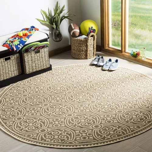 Vista 13 de SAFAVIEH Alfombra lavable para exteriores Linden Collection - 4 x 6 pies, aguamarina y crema, no desprende pelusa y fácil de limpiar, ideal