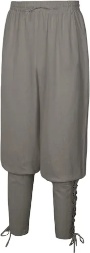 Vista 4 de Bwzlpqj Pantalones de lino con bandas de tobillo para hombre, disfraz de pirata renacentista, pantalones retro medievales