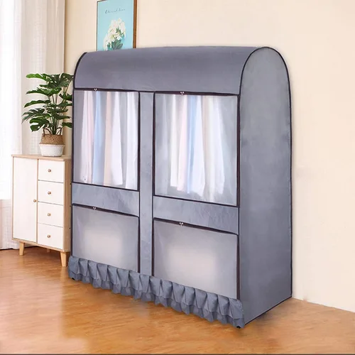 Vista 6 de Funda para soporte de ropa – Protección contra el polvo, perchero de ropa, bolsa de almacenamiento, riel de ropa, cubierta protectora con cremallera
