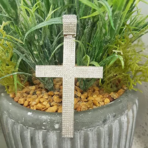 Vista 3 de Dazzlingrock Collection - Collar con colgante de cruz religiosa de 2 quilates (cadena de plata incluida)