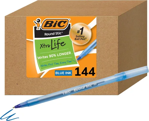 Vista 18 de BIC Bolígrafos redondos Stic, color azul, punta media, paquete de 10