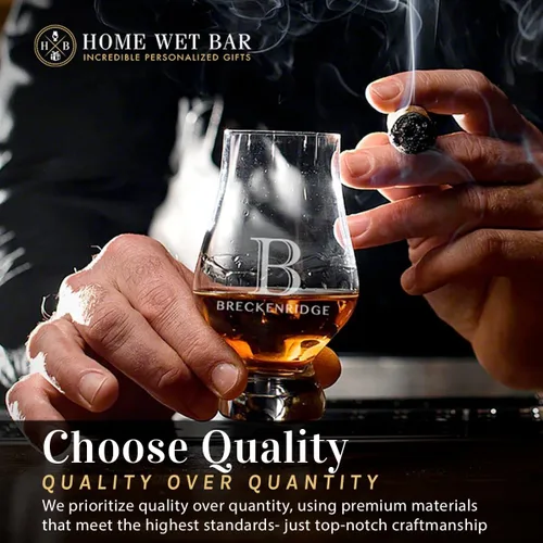 Vista 6 de Vaso de whisky Glencairn personalizado - Vasos personalizados grabados con láser por Home Wet Bar Vasos perfectos para el conocedor actual
