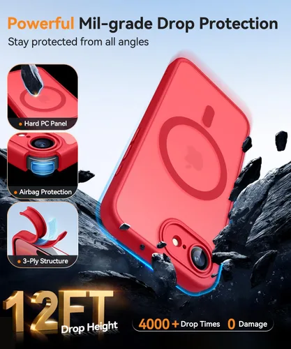 Vista 193 de CANSHN Funda magnética compatible con iPhone Air (6.5 pulgadas), mejorada [protección completa de la cámara] [compatible con Magsafe]