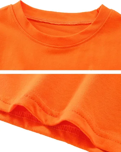 Vista 4 de CM-Kid Camisa de Halloween para niños pequeños, niñas, calabaza, fantasma, dinosaurio, camiseta de manga corta para niños, camisetas de algodón de 2