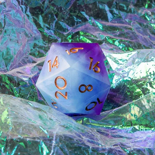 Vista 13 de Dados multifacéticos DND D20 individuales de resina con borde afilado de 20 caras D&D, poliédricos hechos a mano de 0.866 in para Calabozos