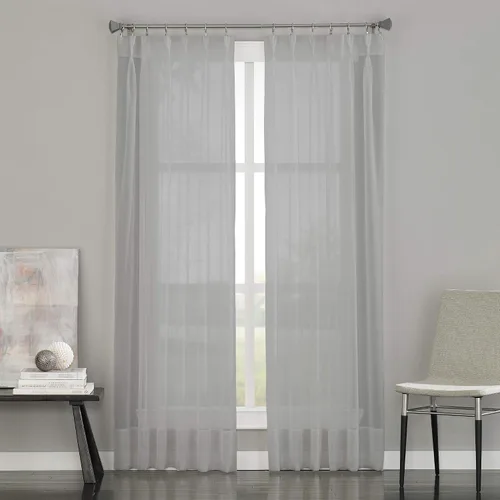Vista 7 de Curtainworks Soho Panel de Cortina Transparente de Gasa con Pliegues Pinzados, 29 por 63 pulgadas, Ostra