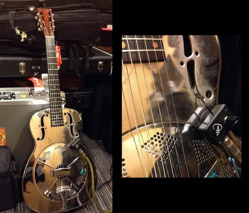 Vista 4 de Dobro - Pastilla de guitarra con resonador de cuello redondo con microcuello de cisne flexible Myers Pickups