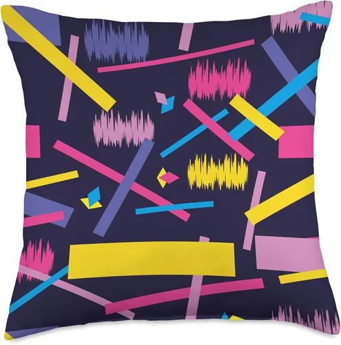 Vista 4 de 80s 90s Geometric Abstract Memphis Pattern Graphic Fashion Throw Pillow