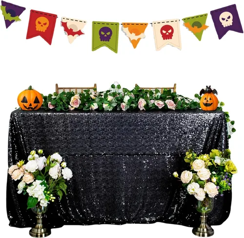 Vista 10 de ShiDianYi Mantel redondo de lentejuelas azul bebé de 72 pulgadas, mantel de lentejuelas con purpurina para pastel de postre con purpurina, mantel