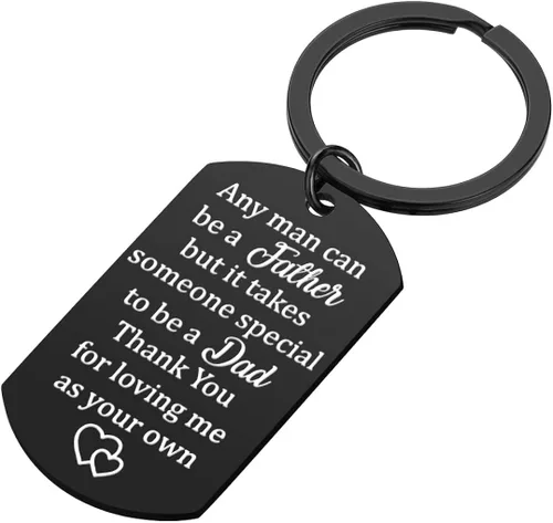 Vista 2 de iJuqi Regalo para padrastro de hija e hijo, regalos del día del padre, regalos de Navidad para padrastro, gracias por amarme como tu propio