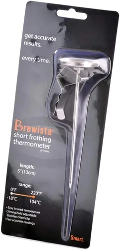 Vista 3 de Brewista Termómetro de espuma corto, 5 pulgadas con clip, 5 pulgadas, acero inoxidable