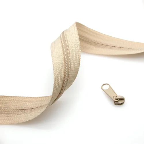 Vista 5 de Leekayer The Yards - Cremalleras de nailon beige #3 para coser, 10 yardas con 25 deslizadores para manualidades, bolsas de costura a medida